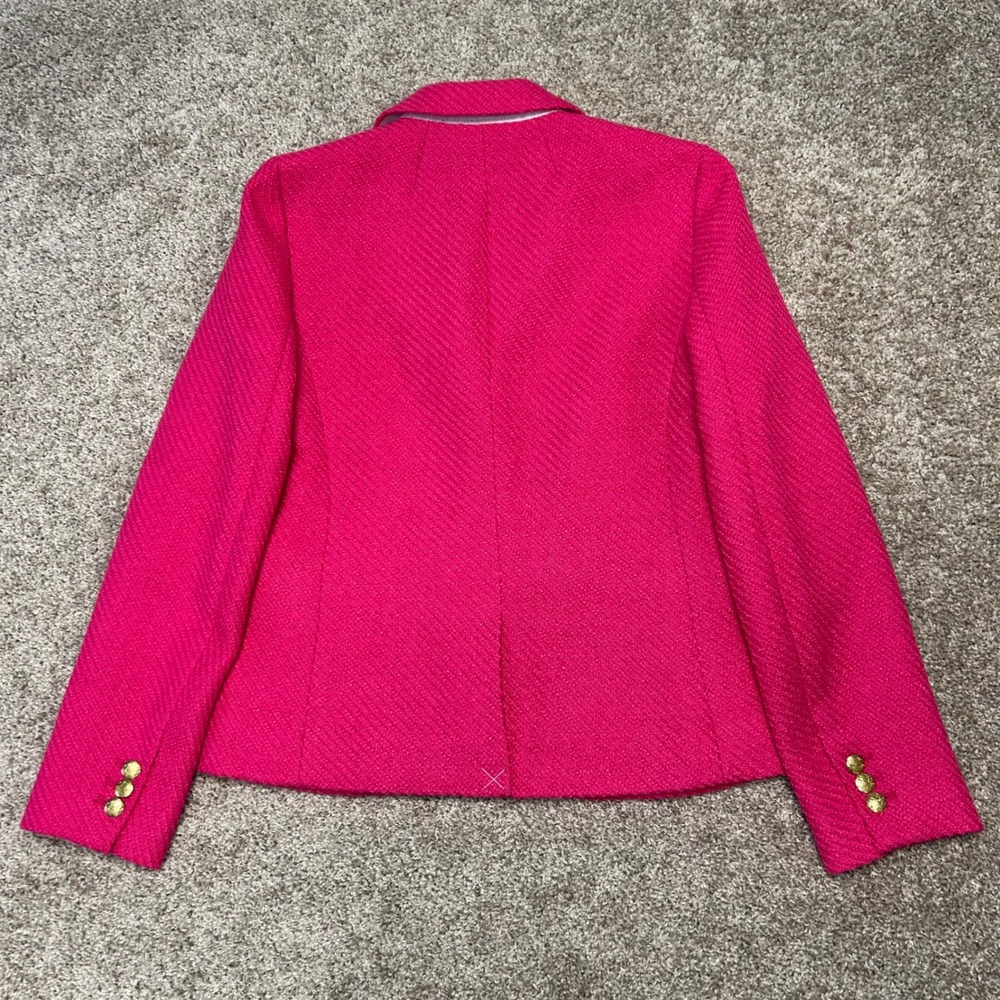 NWT J.Crew Tweed Schoolboy Blazer Sweet Fuchsia Women Size 4 Pink‎ BW287 Classic - Picture 2 of 11